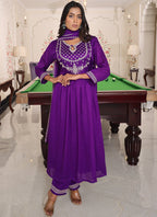 Prazu Fashion Purple Soft Silk Thread Sequence Designer Salwar Suit | Grocsy
