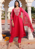Prazu Fashion Pink Cotton Silk Thread Sequence Designer Salwar Suit | Grocsy