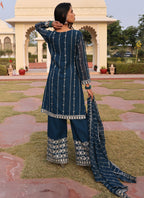 Prazu Fashion Rama Georgette Thread Embroidery Chain Stitch Work Salwar Suit | Grocsy