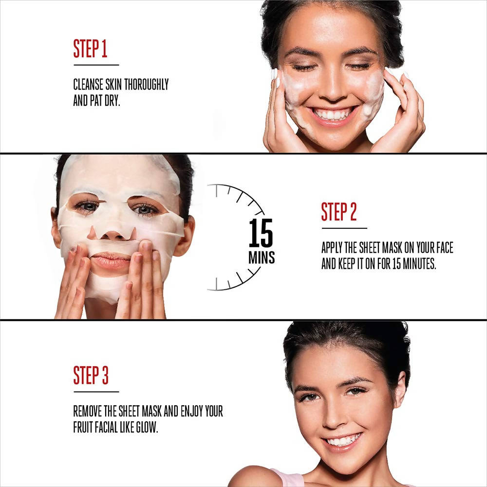 Lakme Blush And Glow Strawberry Sheet Mask | Grocsy