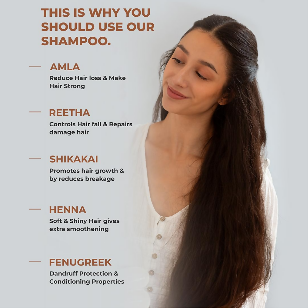 Pureus Herbals Shreekesha Amla Reetha Shikakai Shampoo | Grocsy