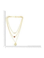 White and gold, Red Stone Kundan Necklace - Ruby Raang | Grocsy
