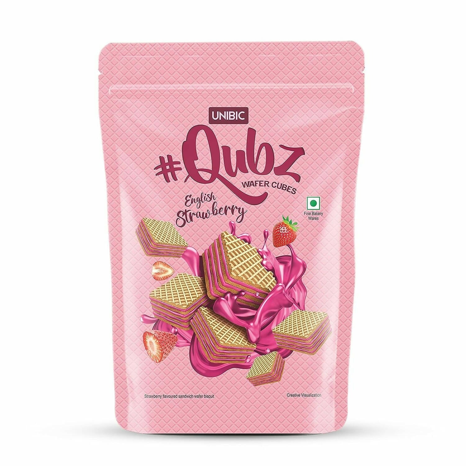 Unibic Qubz Wafer Biscuits Strawberry Flavour | Grocsy