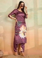 Prazu Fashion Onion Pink Printed Cotton Reyon Kurta Pant Set | Grocsy