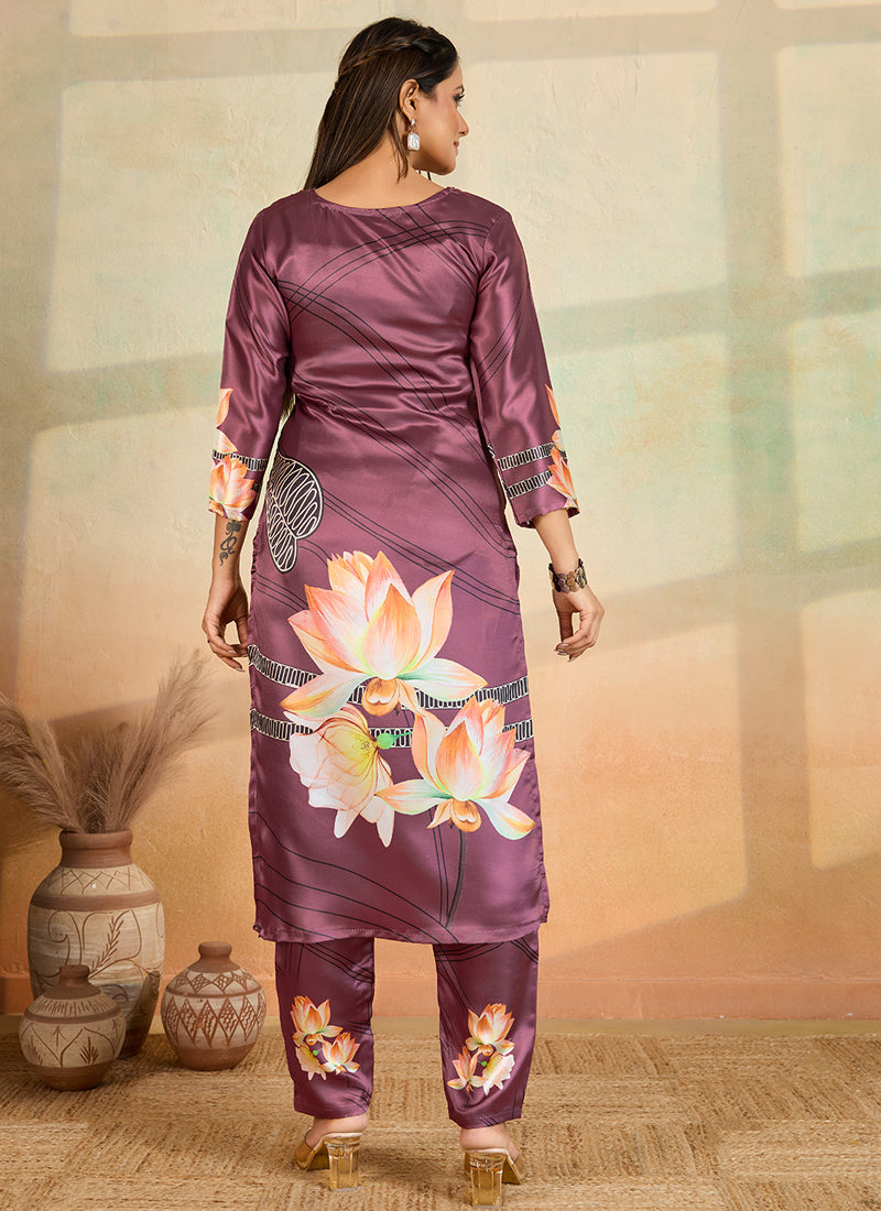 Prazu Fashion Onion Pink Printed Cotton Reyon Kurta Pant Set | Grocsy