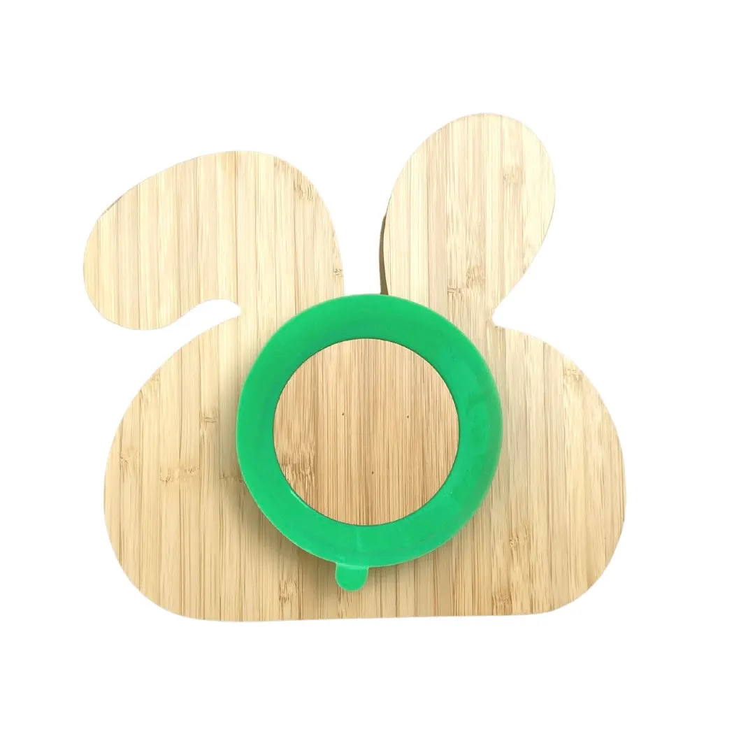 Littlecherrymom Bunny Bamboo Suction Plate (With Fork And Spoon) | Grocsy