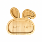 Littlecherrymom Bunny Bamboo Suction Plate (With Fork And Spoon) | Grocsy