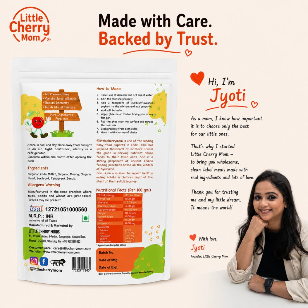 Littlecherrymom Beetroot Kodo Millet Instant Dosa | Grocsy