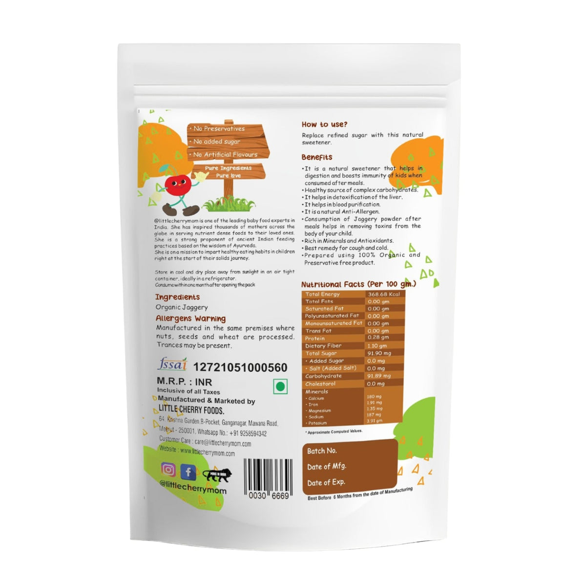 Littlecherrymom Organic Jaggery Powder | Grocsy
