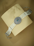 Nuyug Pearl Beaded Semi Precious Labradorite Stone & Enamelled Choker Necklace | Grocsy