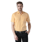 RIAG Yellow Men's Half Sleeves Solid Shirt | Grocsy