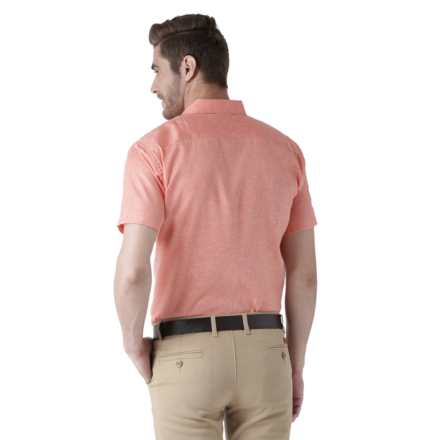 RIAG Orange Men's Half Sleeves Solid Shirt | Grocsy