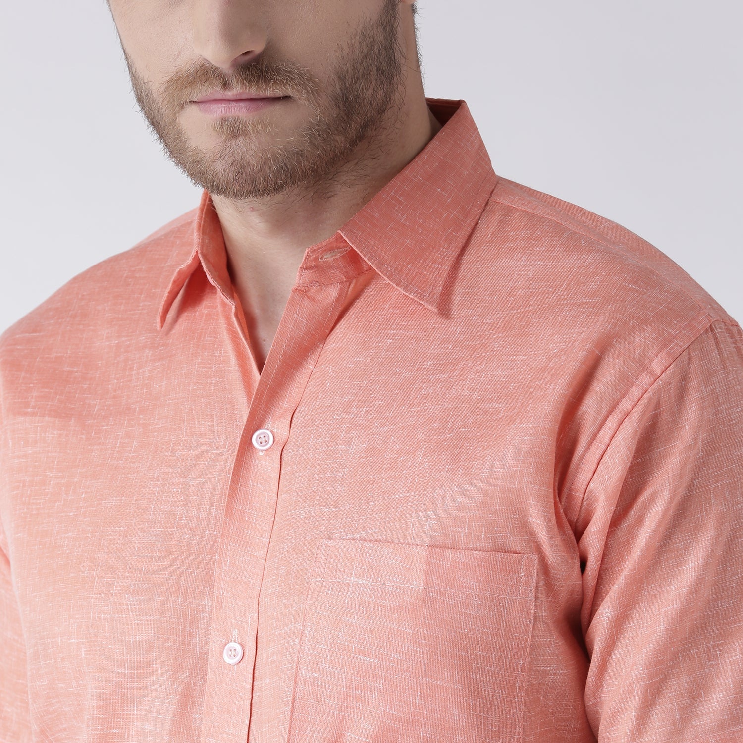 RIAG Orange Men's Half Sleeves Solid Shirt | Grocsy