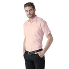 RIAG Pink Men's Half Sleeves Solid Shirt | Grocsy