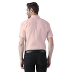 RIAG Pink Men's Half Sleeves Solid Shirt | Grocsy