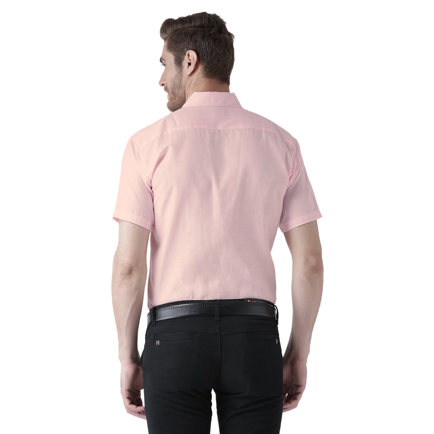 RIAG Pink Men's Half Sleeves Solid Shirt | Grocsy