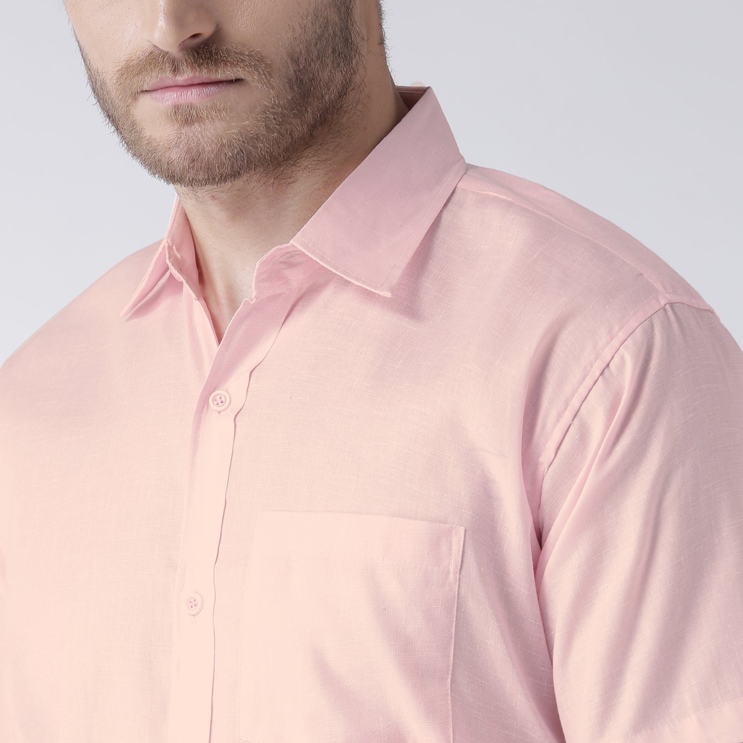 RIAG Pink Men's Half Sleeves Solid Shirt | Grocsy