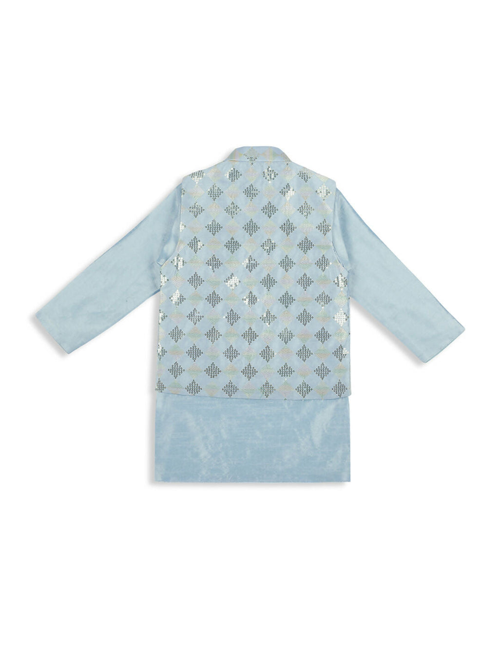 Joban Fashion Kids Island stylish Tikli work Nehru Jacket Full Sleeves Kurta, Pyjama Set - Sky Blue | Grocsy