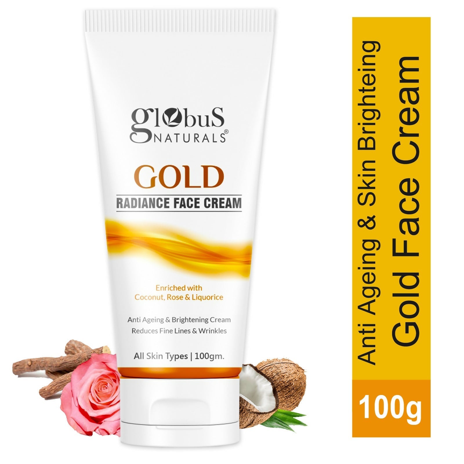 Globus Naturals Gold Radiance Anti Ageing & Brightening Face Cream | Grocsy