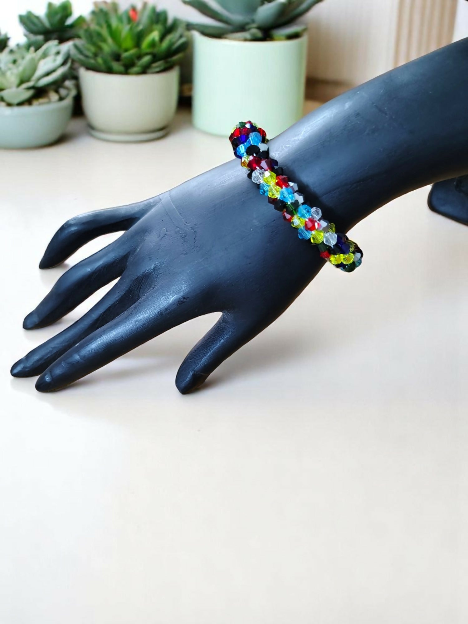 Inhanns Unisex Crystal Bloom – Adjustable Crystal Bead Bracelets - Multi Colour | Grocsy