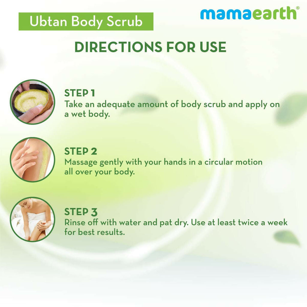 Mamaearth Ubtan Face Mask & Body Scrub with Turmeric & Saffron Combo For Tan Removal | Grocsy