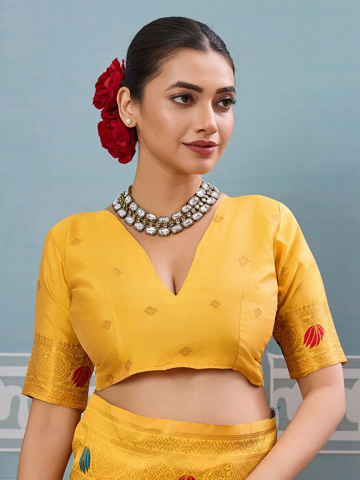 Shree Shyam Fashion Yellow Silk Saree | Grocsy