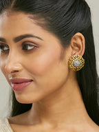 Nuyug 22k Gold Plated Filigree Statement Studs | Grocsy
