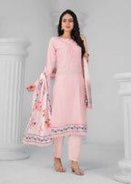 Ethnic Festive Wear Chanderi Viscose Light Peach Stitched Suit With Dupatta - Tanisha | Grocsy