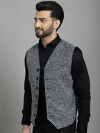 Even Apparels Solid Waistcoat - Blue | Grocsy