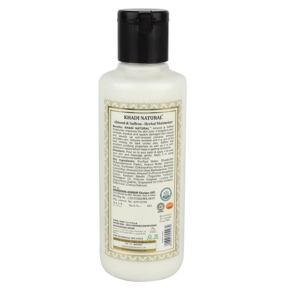 Khadi Natural Almond & Saffron Herbal Moisturizer | Grocsy