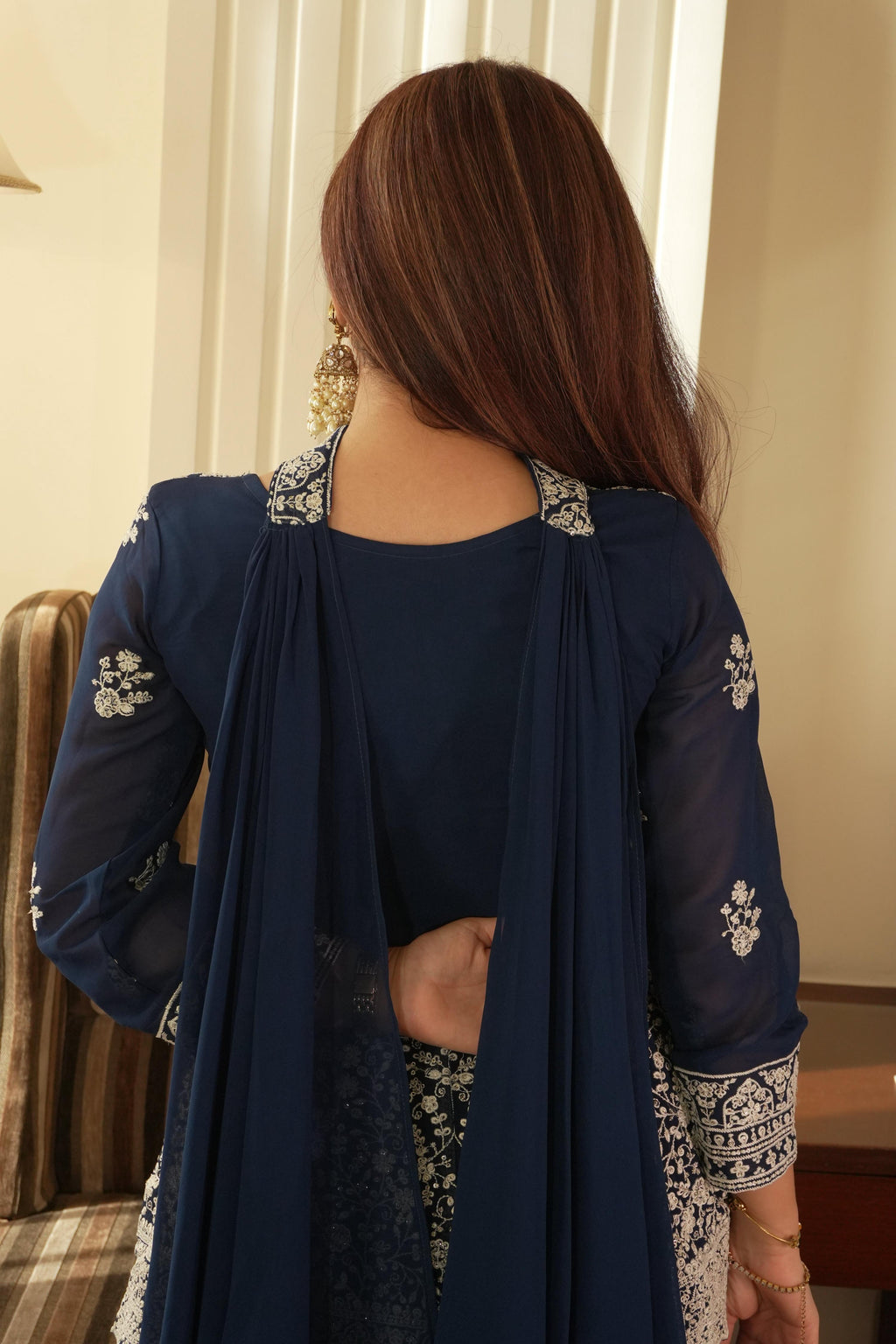 Lehenga Mart Designer Palazzo Suit With Kurta Palazzo Dupatta For Women-Blue | Grocsy