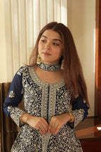 Lehenga Mart Designer Palazzo Suit With Kurta Palazzo Dupatta For Women-Blue | Grocsy