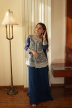 Lehenga Mart Designer Palazzo Suit With Kurta Palazzo Dupatta For Women-Blue | Grocsy