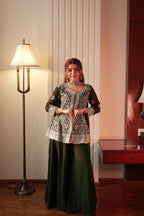Lehenga Mart Designer Palazzo Suit With Kurta Palazzo Dupatta For Women-Green | Grocsy