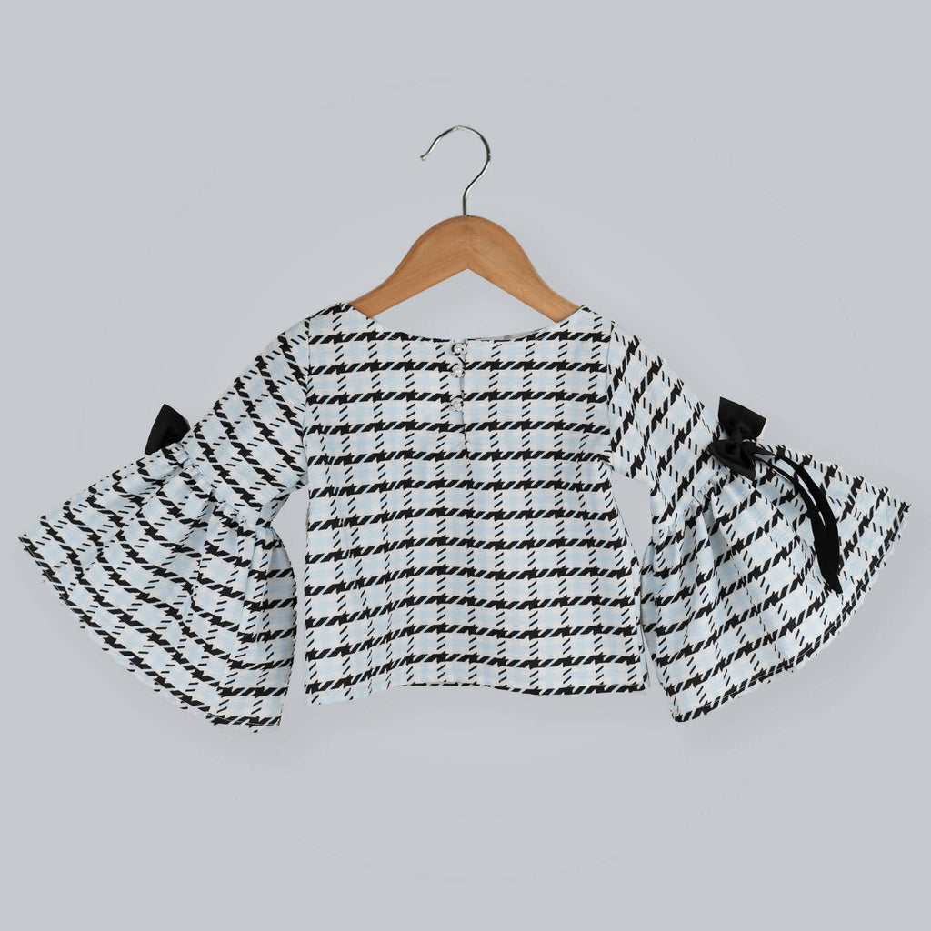 Pink Cow Fashions Box Printed Top With Bow | Grocsy