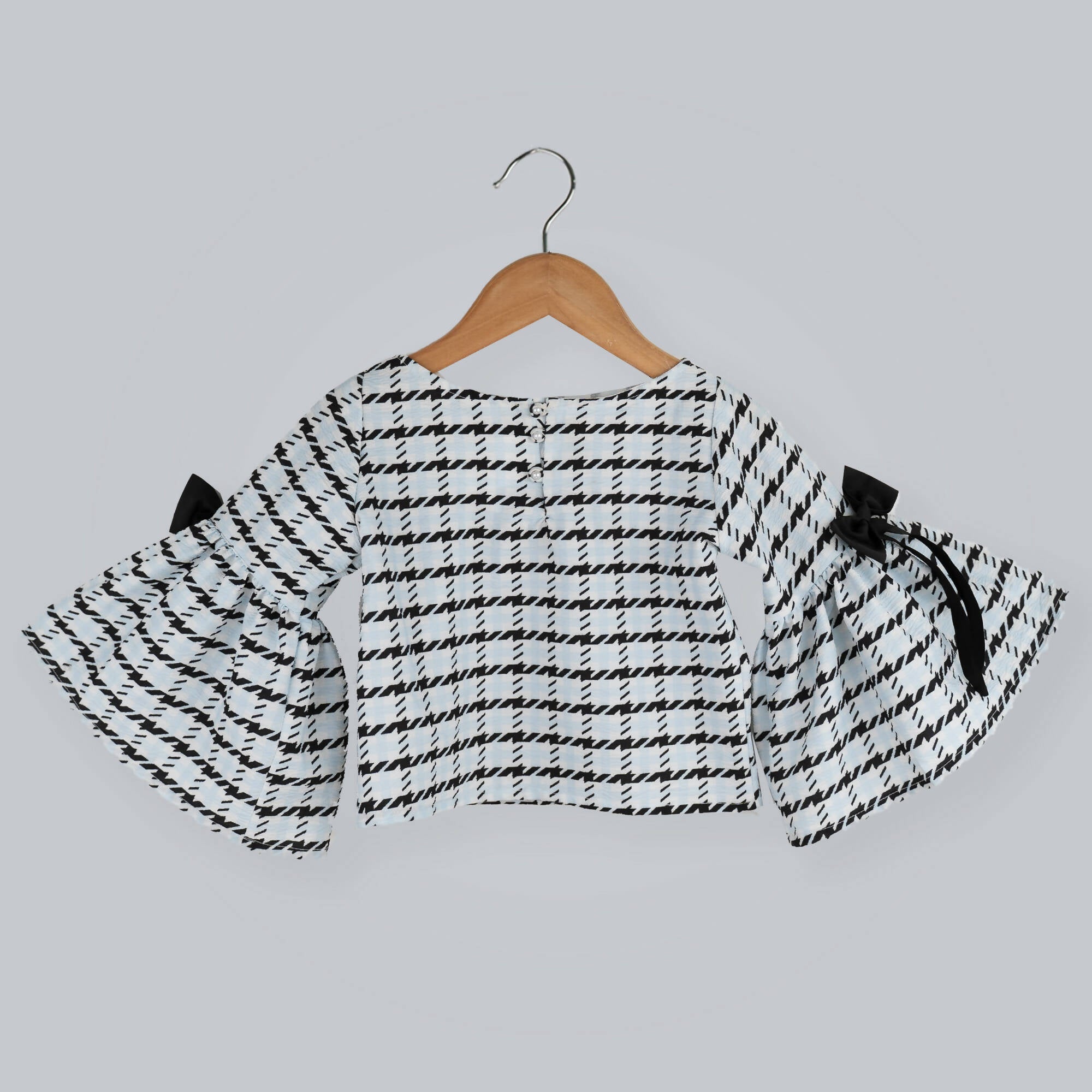 Pink Cow Fashions Box Printed Top With Bow | Grocsy
