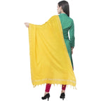 A R Silk Lemon Color Golden Border Cotton Dupattas and Chunnis | Grocsy