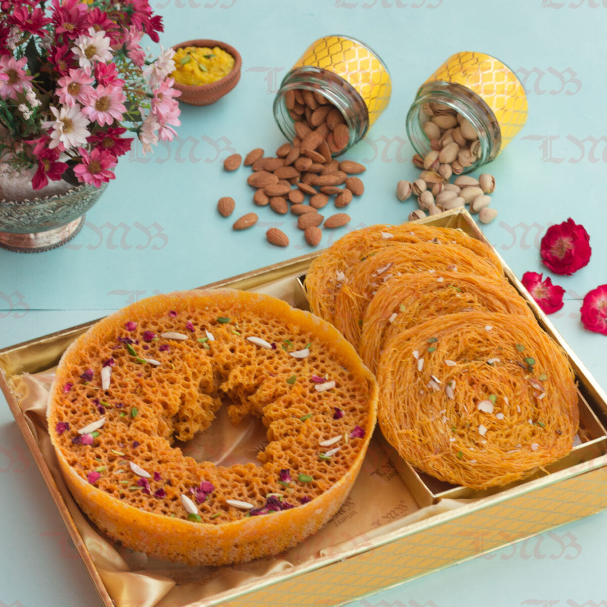 LMB Sweets Ghewar Phinni Platter JPR | Grocsy