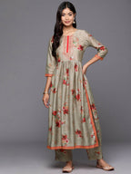 Ahalyaa Women's Traditional wear Kurta Set - Tan | Grocsy