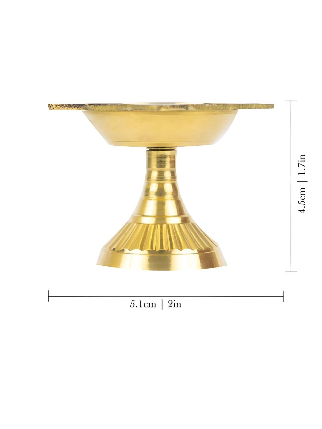 Spillbox Gold-Toned Brass Diya Pooja Essential | Grocsy