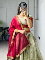 Yash Enterprise Multi Color Silk Embroidery Semi Stitched Navratri Chaniya Choli | Grocsy