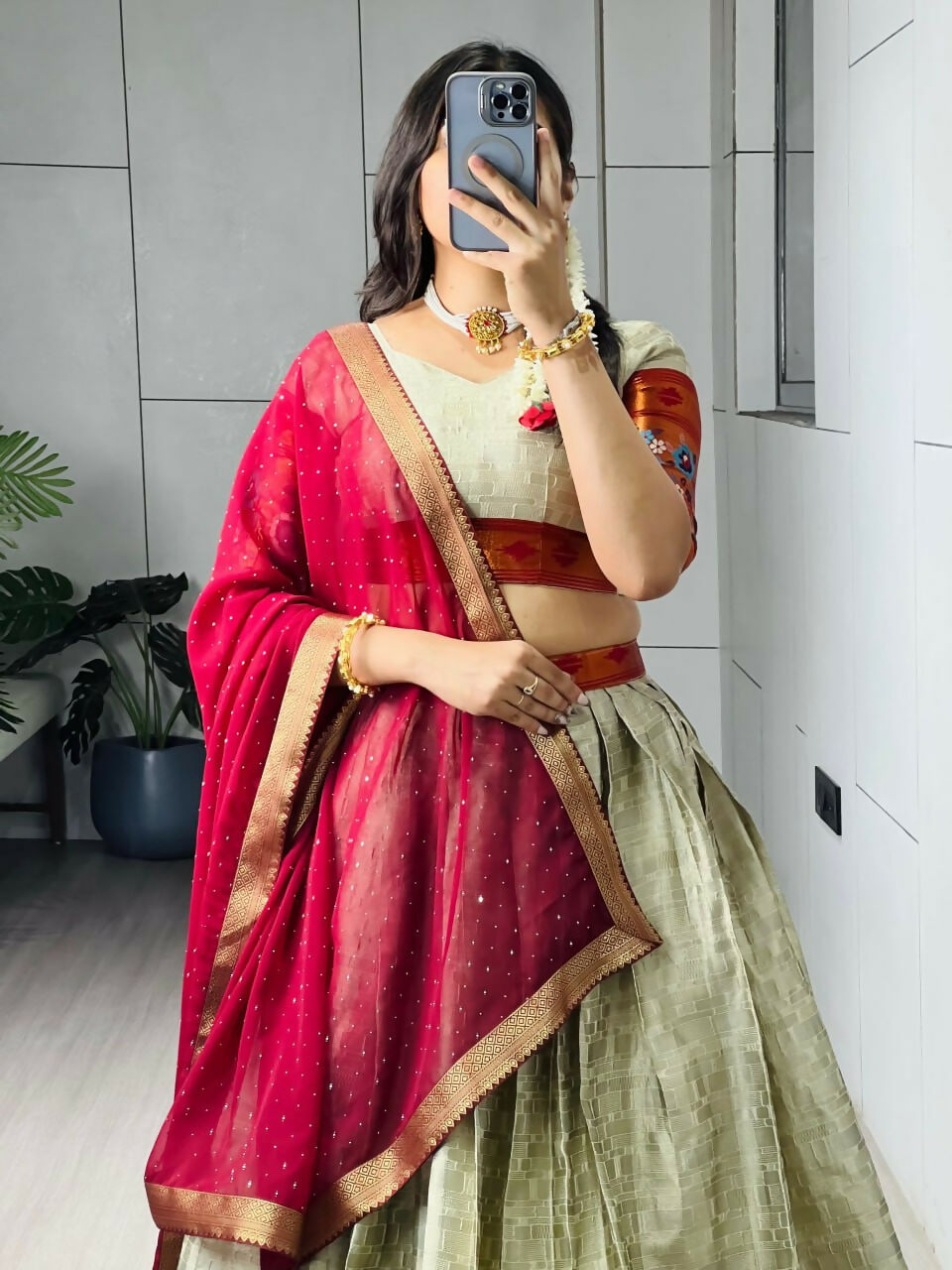 Yash Enterprise Multi Color Silk Embroidery Semi Stitched Navratri Chaniya Choli | Grocsy