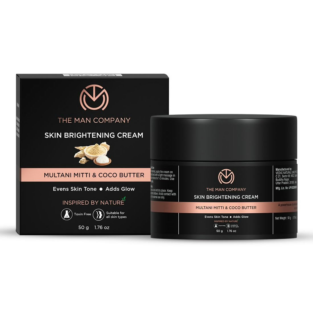 The Man Company Skin Brightening Cream Multani Mitti | Grocsy