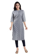 Snehal Creations Grey Cotton Silk Formal Wear Tunic For Women | Grocsy
