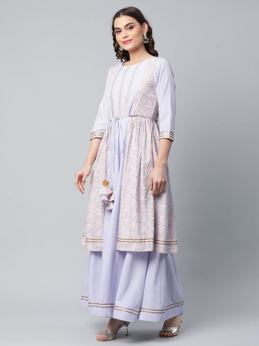 Ahalyaa Womens Powder Blue Crepe Floral Dress | Grocsy