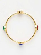 NVR Women Set of 2 Gold Plated Artificial Stone Bangle | Grocsy