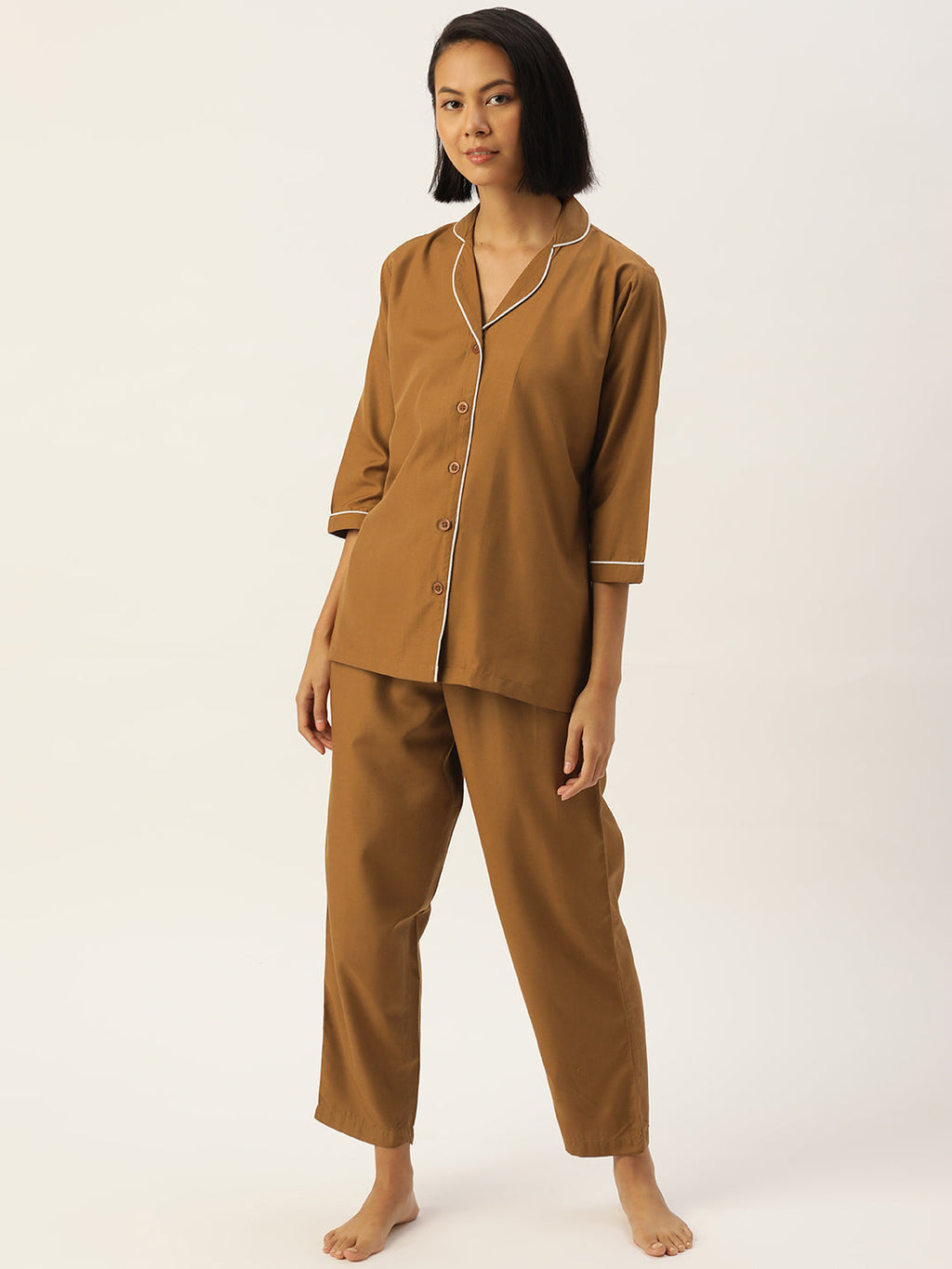 Jainish Women Brown Night suit ( LNS 001Brown ) | Grocsy