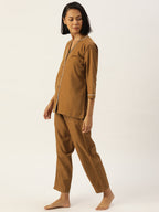 Jainish Women Brown Night suit ( LNS 001Brown ) | Grocsy