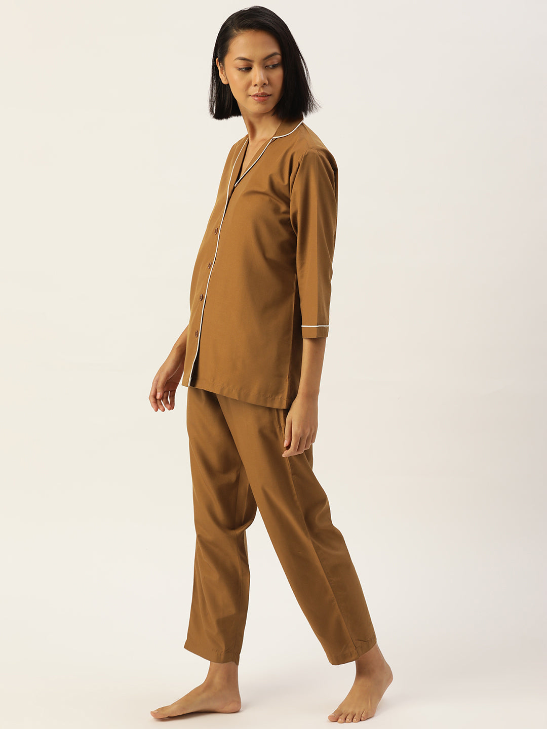 Jainish Women Brown Night suit ( LNS 001Brown ) | Grocsy