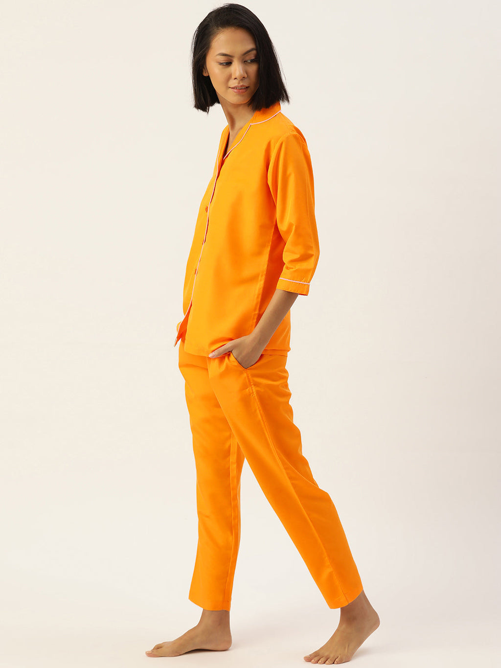 Jainish Women Mustard Night suit ( LNS 001Mustard ) | Grocsy